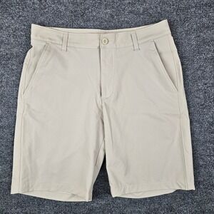 Under Armour Tech Golf Shorts 32 Beige Tan Performance Stretch Chino Lightweight